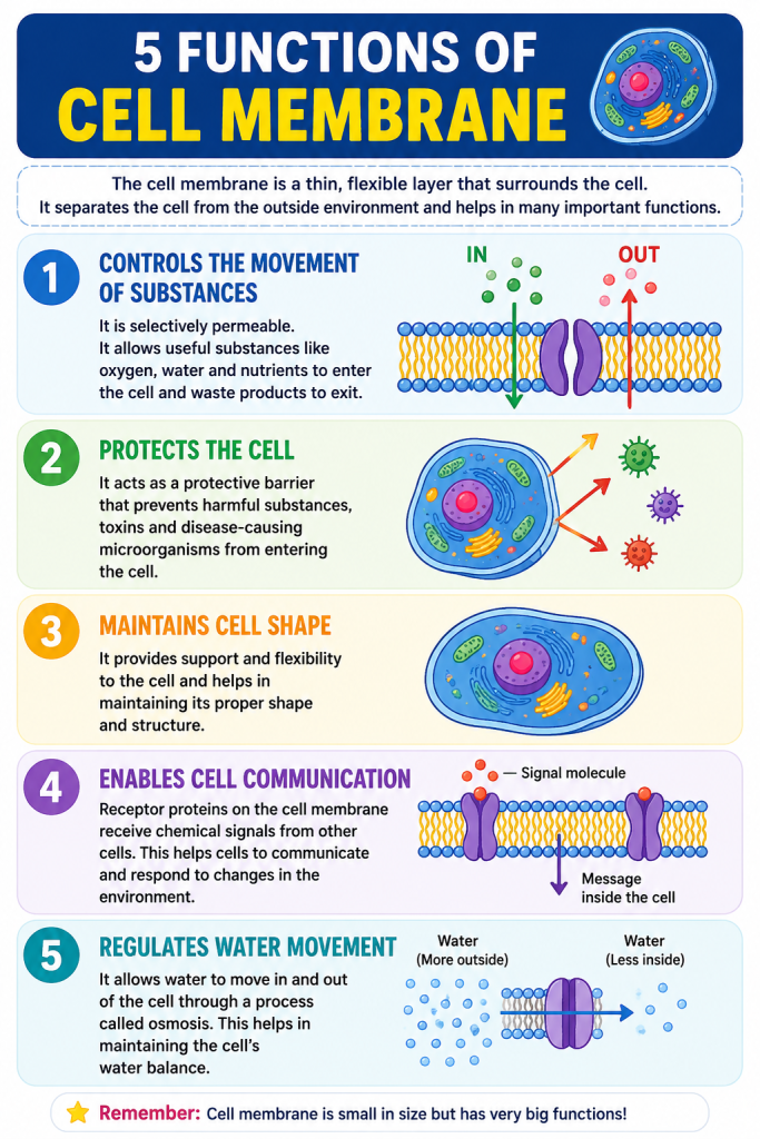5 functions of cell membrane