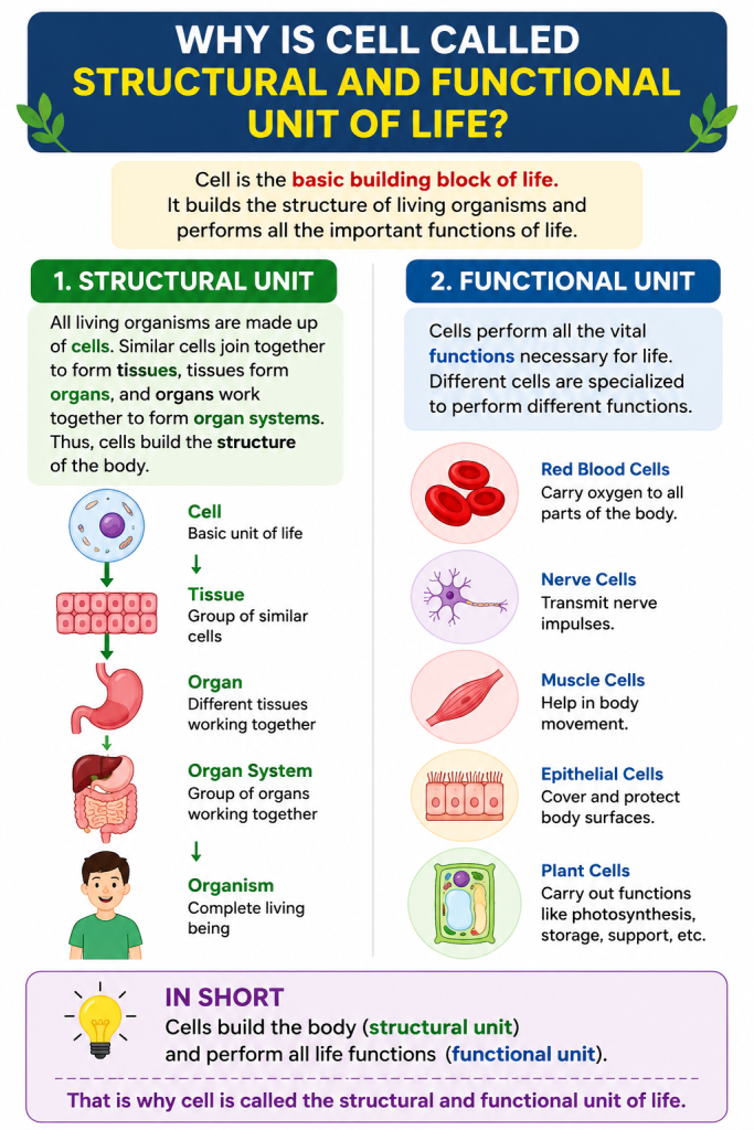 Why is cell called structural and functional unit of life​