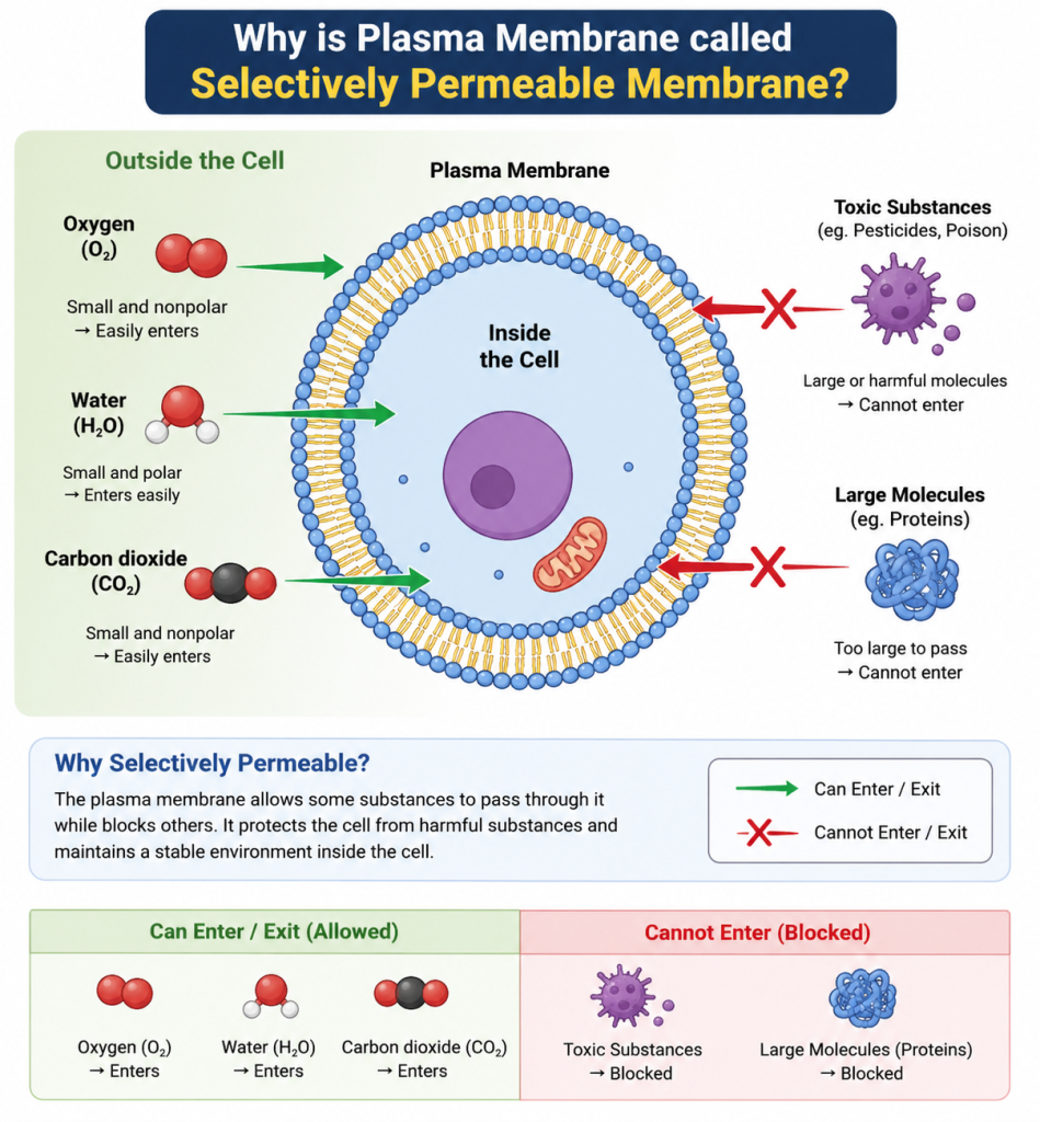 Why is plasma membrane called selectively permeable membrane
