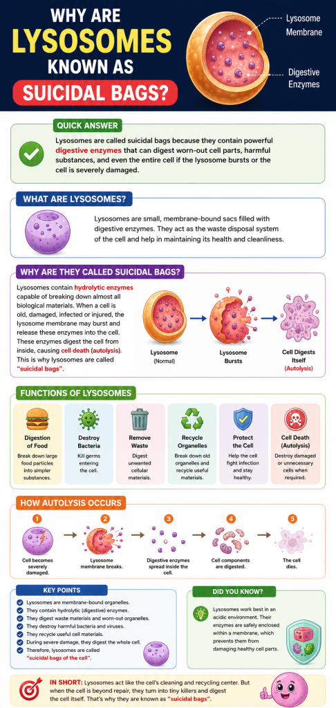 why lysosomes are called suicidal bag